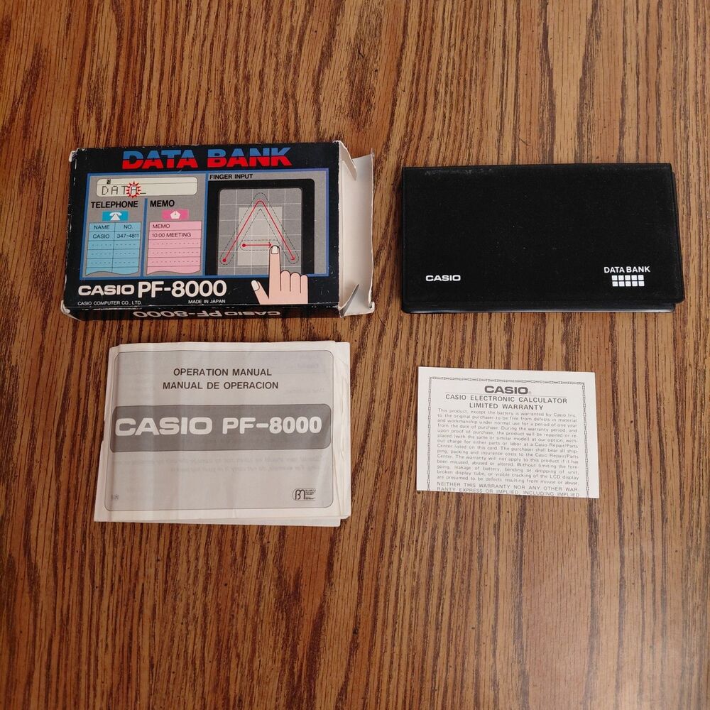 Vintage Casio PF-8000 Super Memory Computer Data Bank Calculator w/new Batteries